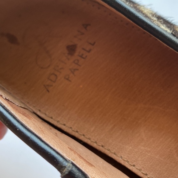 Adrianna Papell Lennox Calf Hair Chevron Pointed Toe Loafers Leather 7.5 37.5 - Picture 7 of 8